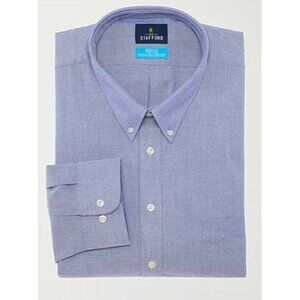 Stafford Big & Tall Coolmax Oxford Button Down Long Sleeve 16-16 1/2 36-37 LT Bl